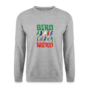 Bird Watching Nerd - Unisex Sweatshirt - salt & pepper - Front - Alina (178cm) & Michal (187cm)