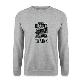 Zug Modelleisenbahn Erbauer Lokomotive Zug Fan - Unisex Pullover - Weißgrau meliert - Vorne - Alina (178cm) & Michal (187cm)
