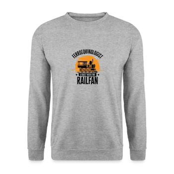 Ferroequinologist Train Railfan Locomotive Hobby - Unisex Sweatshirt - salt & pepper - Front - Alina (178cm) & Michal (187cm)