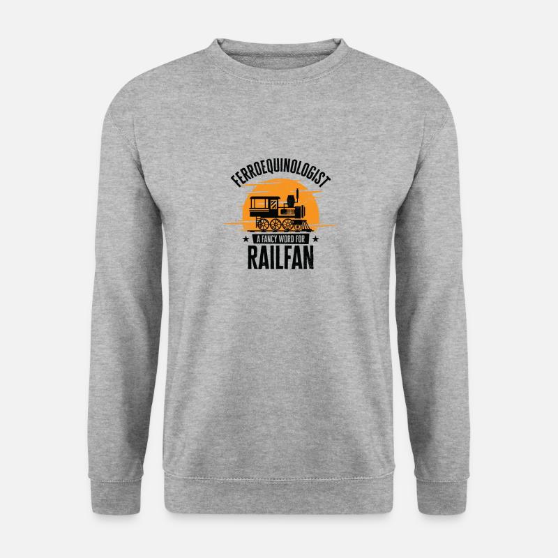 Ferroequinologist Eisenbahn Eisenbahnfan - Unisex Pullover - Weißgrau meliert