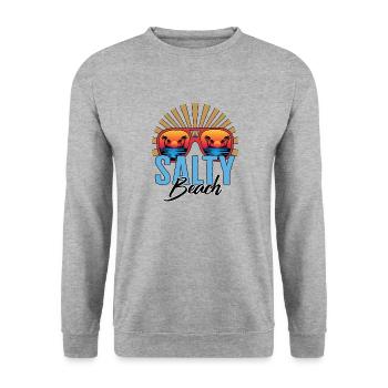 Chemise de lunettes de soleil Salty Beach, vacances en famille - Sweat-shirt Unisexe - gris chiné - Devant - Alina (178cm) & Michal (187cm)