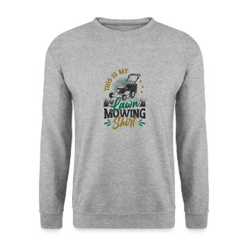 C’est ma tondeuse à gazon - Sweat-shirt Unisexe - gris chiné - Devant - Alina (178cm) & Michal (187cm)