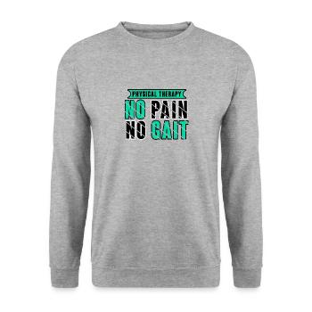 Physical Therapy No Pain No Gait Physics PT - Unisex Pullover - Weißgrau meliert - Vorne - Alina (178cm) & Michal (187cm)