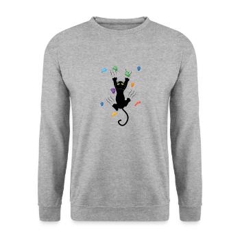 Rocher Chat Escalade Escalade Escalade Trekking - Sweat-shirt Unisexe - gris chiné - Devant - Alina (178cm) & Michal (187cm)