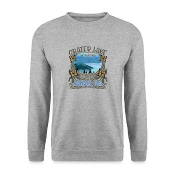 Crater Lake National Park ESTD. 1902 Shirt, - Unisex Sweatshirt - salt & pepper - Front - Alina (178cm) & Michal (187cm)