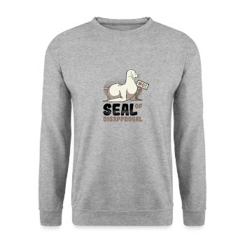 Siegel der Ablehnung sagen Sie Nein. - Unisex Pullover - Weißgrau meliert - Vorne - Alina (178cm) & Michal (187cm)