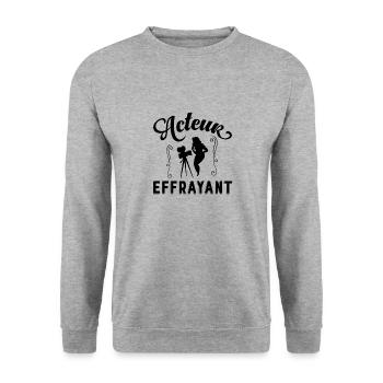 Tshirt homme Acteur effrayant - Sweat-shirt Unisexe - gris chiné - Devant - Alina (178cm) & Michal (187cm)