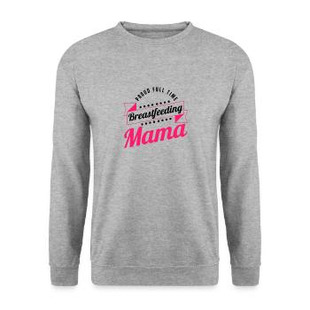 Breastfeeding Normalized Proud Full Time - Unisex Sweatshirt - salt & pepper - Front - Alina (178cm) & Michal (187cm)