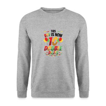 Ce garçon a maintenant 10 ans d’anniversaire à deux chiffres - Sweat-shirt Unisexe - gris chiné - Devant - Alina (178cm) & Michal (187cm)