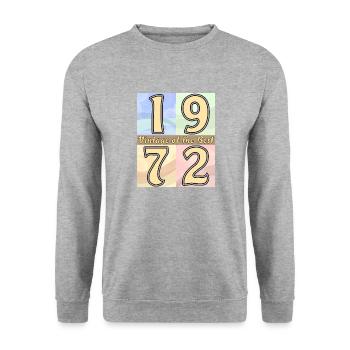 BIRTHDAY YEAR 1972 - Unisex Sweatshirt - salt & pepper - Front - Alina (178cm) & Michal (187cm)