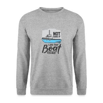 Schlepper Segler Kapitän Bootseigner Meer - Unisex Pullover - Weißgrau meliert - Vorne - Alina (178cm) & Michal (187cm)