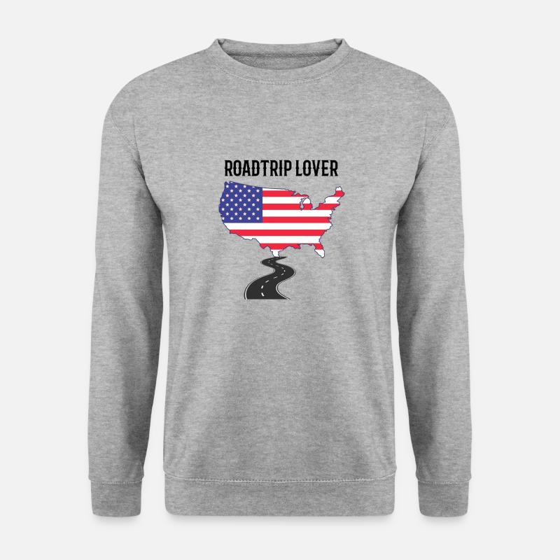 USA Roadtrip US Tour - Unisex Pullover - Weißgrau meliert
