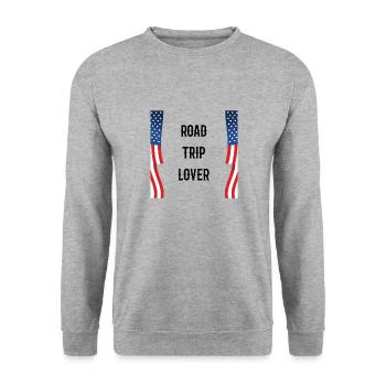 USA Roadtrip US Tour - Unisex Pullover - Weißgrau meliert - Vorne - Alina (178cm) & Michal (187cm)