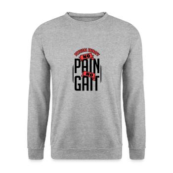 Physical Therapy No Pain No Gait Physics PT - Unisex Pullover - Weißgrau meliert - Vorne - Alina (178cm) & Michal (187cm)