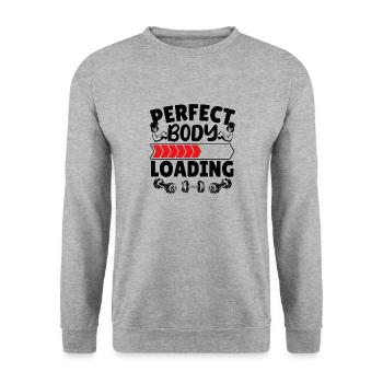 Perfect Body Loading - Unisex Pullover - Weißgrau meliert - Vorne - Alina (178cm) & Michal (187cm)