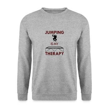 Jumping as Therapy Trampoline Hobby Sports - Unisex Sweatshirt - salt & pepper - Front - Alina (178cm) & Michal (187cm)
