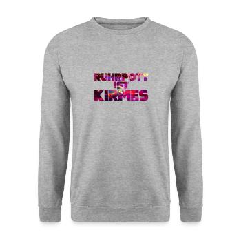 Ruhrpott Kirmes Ruhrgebiet Pottsprache Ruhrpott - Unisex Pullover - Weißgrau meliert - Vorne - Alina (178cm) & Michal (187cm)