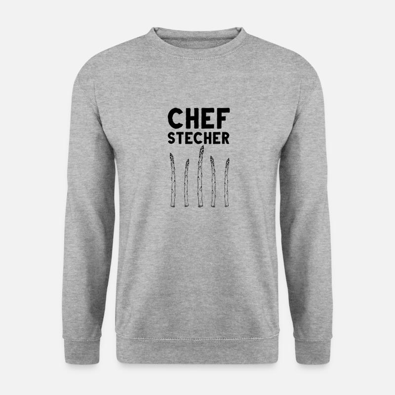 Chefstecher Spargelstecher Spargelernte Bauer - Unisex Pullover - Weißgrau meliert