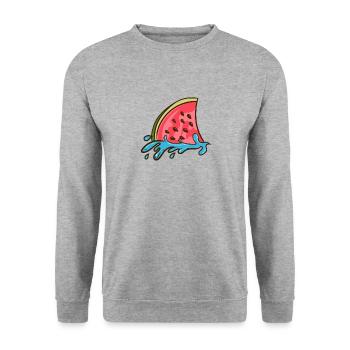 Aileron de requin comme pastèque - Sweat-shirt Unisexe - gris chiné - Devant - Alina (178cm) & Michal (187cm)