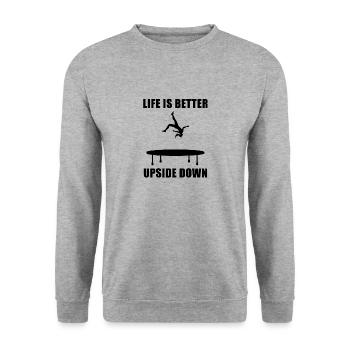 Ironic Quote for a Trampolinist Trampoline Jumping - Unisex Sweatshirt - salt & pepper - Front - Alina (178cm) & Michal (187cm)