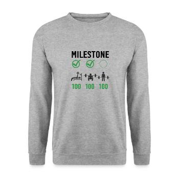 Gym Deadlifts Workout love - ma déroute de fitness de passe-temps - Sweat-shirt Unisexe - gris chiné - Devant - Alina (178cm) & Michal (187cm)