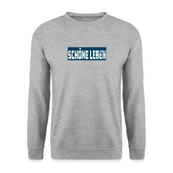 SCHÖNE LEBEN - Unisex Pullover - Weißgrau meliert - Vorne - Alina (178cm) & Michal (187cm)