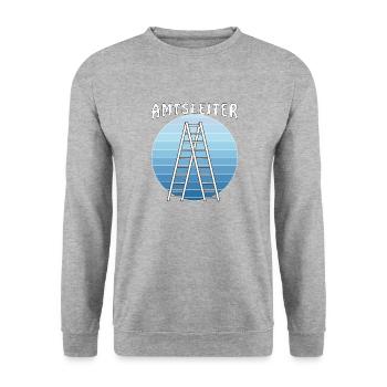 AMTSLEITER - Unisex Pullover - Weißgrau meliert - Vorne - Alina (178cm) & Michal (187cm)