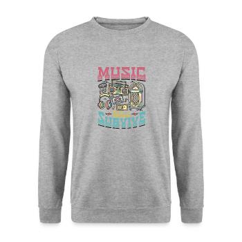 La musique survivra à la musique de la vieille école - Sweat-shirt Unisexe - gris chiné - Devant - Alina (178cm) & Michal (187cm)