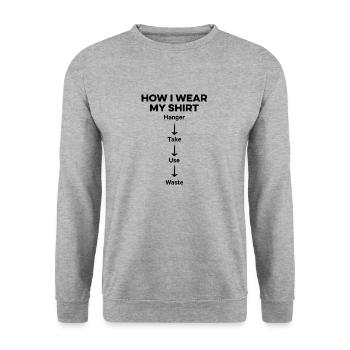 Wie ich mein Hemd trage Lustiges - Unisex Pullover - Weißgrau meliert - Vorne - Alina (178cm) & Michal (187cm)