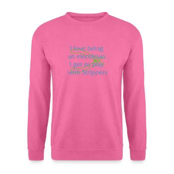 Elektriker-Shirt, ich liebe es, Elektriker zu sein - Unisex Pullover - Pink - Vorne