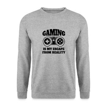 Gamer Funny Gambler Saying Gamble Gift Gaming - Unisex Sweatshirt - salt & pepper - Front - Alina (178cm) & Michal (187cm)