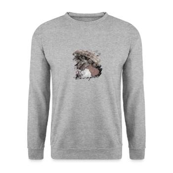 Balkan Jugo - Yugoslavia - Saying - cevape - - Unisex Sweatshirt - salt & pepper - Front - Alina (178cm) & Michal (187cm)