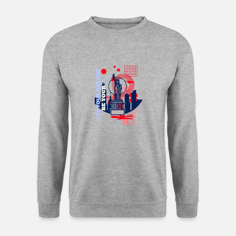 American Dream - Unisex Pullover - Weißgrau meliert