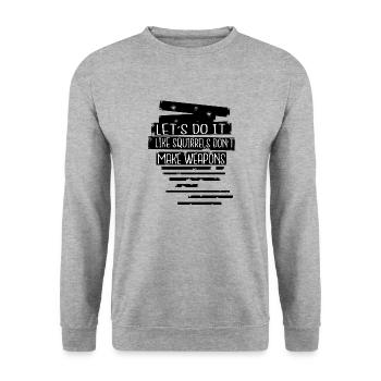 birthday present hippie peace movement - Unisex Sweatshirt - salt & pepper - Front - Alina (178cm) & Michal (187cm)