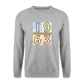 BIRTHDAY YEAR 1963 - Unisex Sweatshirt - salt & pepper - Front - Alina (178cm) & Michal (187cm)