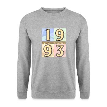 BIRTHDAY YEAR 1993 - Unisex Sweatshirt - salt & pepper - Front - Alina (178cm) & Michal (187cm)