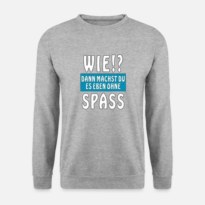 WIE SPASS - Unisex Pullover - Weißgrau meliert
