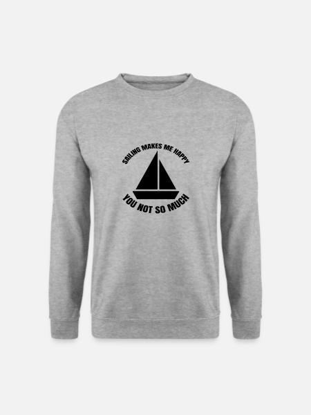 Segeln Schiff Kapitän Segler Segel Boot Segelsport - Unisex Pullover - Weißgrau meliert