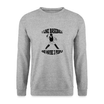Baseball Baseball Lover Gift Baseball Game - Unisex Sweatshirt - salt & pepper - Front - Alina (178cm) & Michal (187cm)