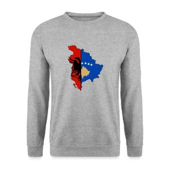 United Albania - Unisex Sweatshirt - salt & pepper - Front - Alina (178cm) & Michal (187cm)