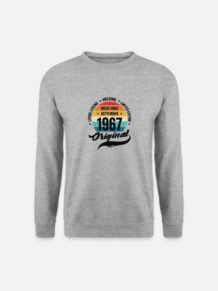Retro 55 Years September 1967 Birthday Vintage - Unisex Sweatshirt - salt & pepper