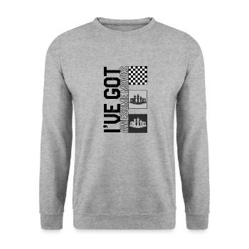 Chess Lover Shirt, I've Got Awesome Moves Chess - Unisex Sweatshirt - salt & pepper - Front - Alina (178cm) & Michal (187cm)
