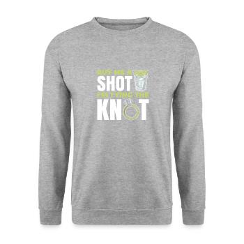 Von Mir A Shot Ich Binde Den Knoten Für Braut Und - Unisex Pullover - Weißgrau meliert - Vorne - Alina (178cm) & Michal (187cm)