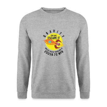 Rocket Science Scientist Gravity Sie können der - Unisex Pullover - Weißgrau meliert - Vorne - Alina (178cm) & Michal (187cm)