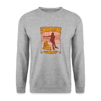 Rollerblades Shirt, Funny Rollerblading Girl - Unisex Sweatshirt - salt & pepper - Front - Alina (178cm) & Michal (187cm)