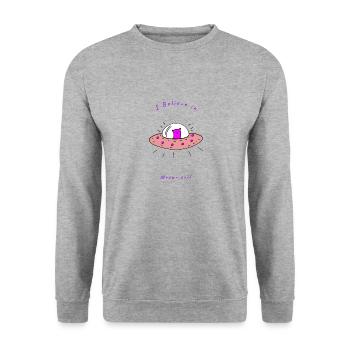 Alien Cat - Unisex Sweatshirt - salt & pepper - Front - Alina (178cm) & Michal (187cm)