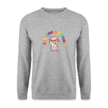 Cat Hide my Pride LGBT Cats and Women - Unisex Sweatshirt - salt & pepper - Front - Alina (178cm) & Michal (187cm)