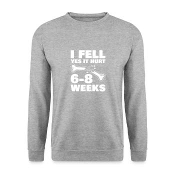 Je suis tombé, oui, il a 6-8 semaines - Sweat-shirt Unisexe - gris chiné - Devant - Alina (178cm) & Michal (187cm)
