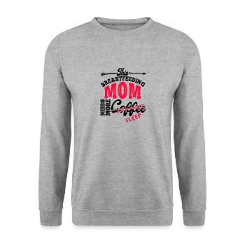 Breastfeeding Mom Mama Normalized Awareness - Unisex Sweatshirt - salt & pepper - Front - Alina (178cm) & Michal (187cm)