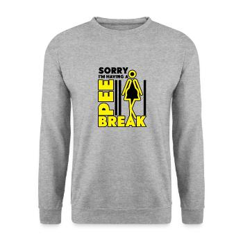 Annonce de grossesse drôle J’ai un - Sweat-shirt Unisexe - gris chiné - Devant - Alina (178cm) & Michal (187cm)